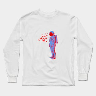 Astronaut with butterflies Long Sleeve T-Shirt